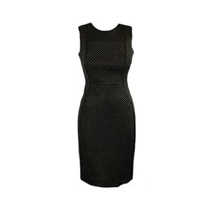 Calvin Klein Black Whit Square Dot Sheath Dress